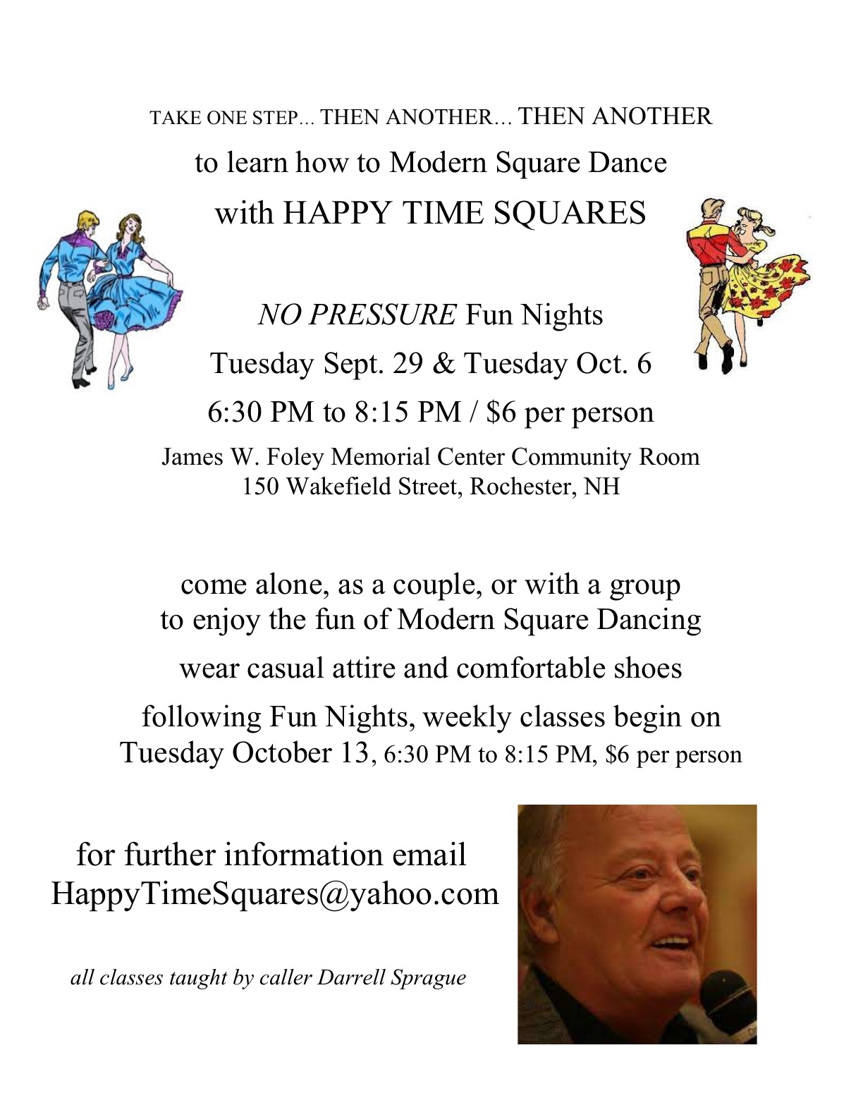 Happy Time Squares fall 2026 modern square dancing flyer